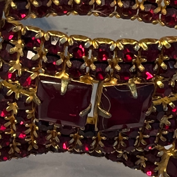 Vintage Brooch Czech Garnet Glass Bohemian - Picture 11 of 16